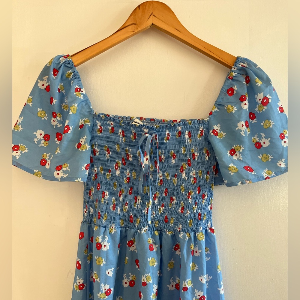 Shirred midi dress